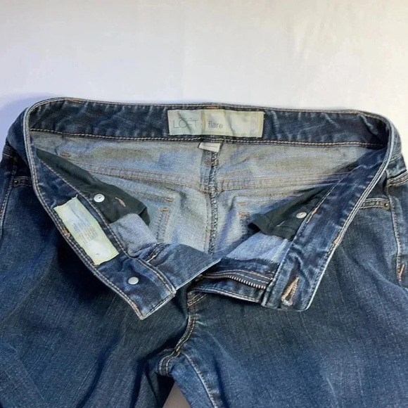 Ann Taylor Loft Flare Dark Blue Denim Jeans 6 - Picture 8 of 10
